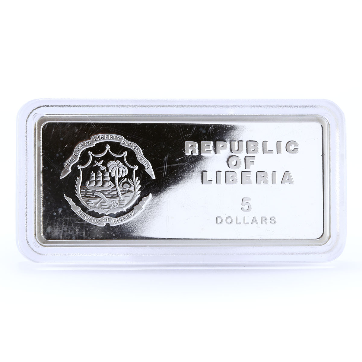 Liberia 5 dollars Lunar Calendar series Year of the Tiger silver coin 2010