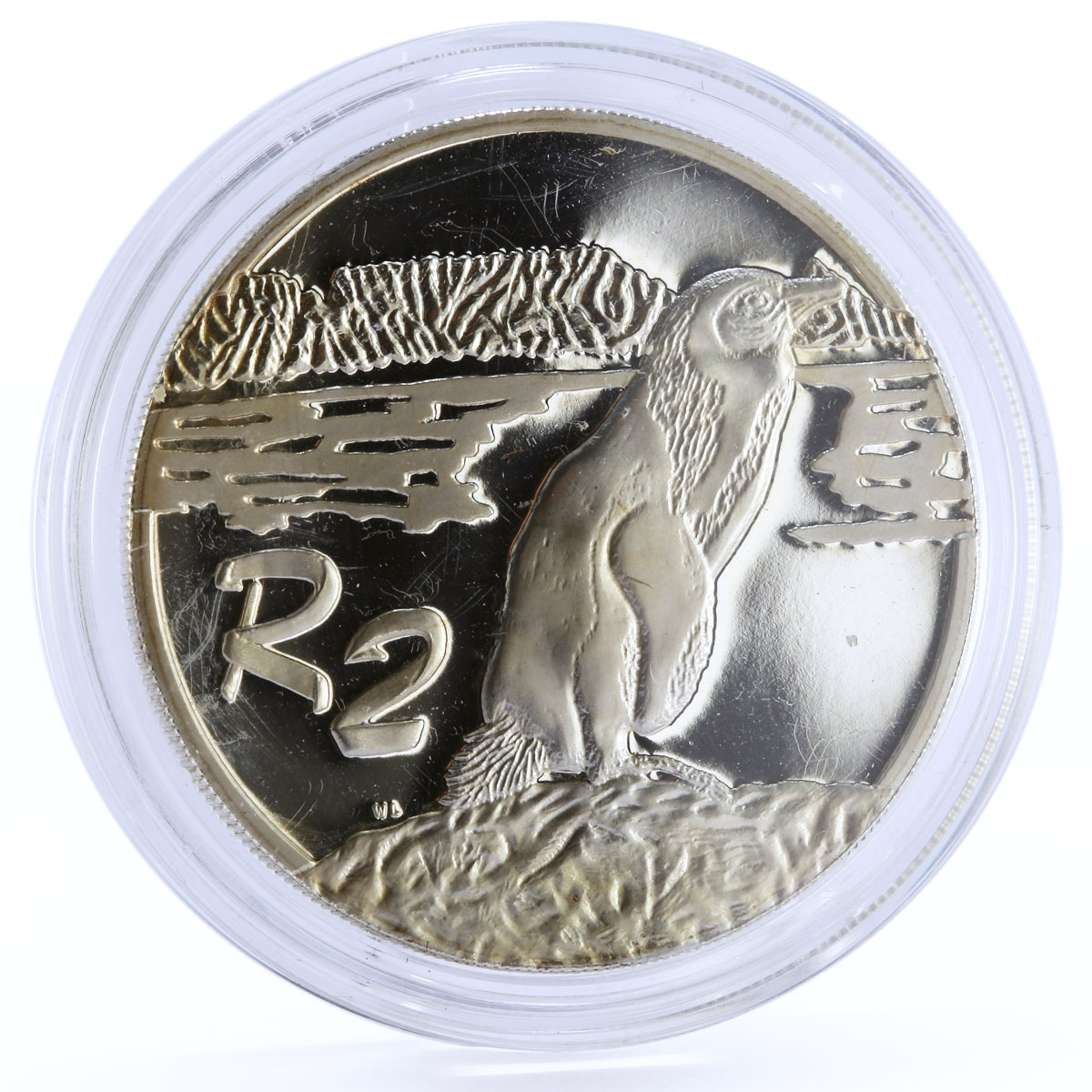 South Africa 2 rand Endangered Widlife Jackass Penguin Fauna silver coin 1998