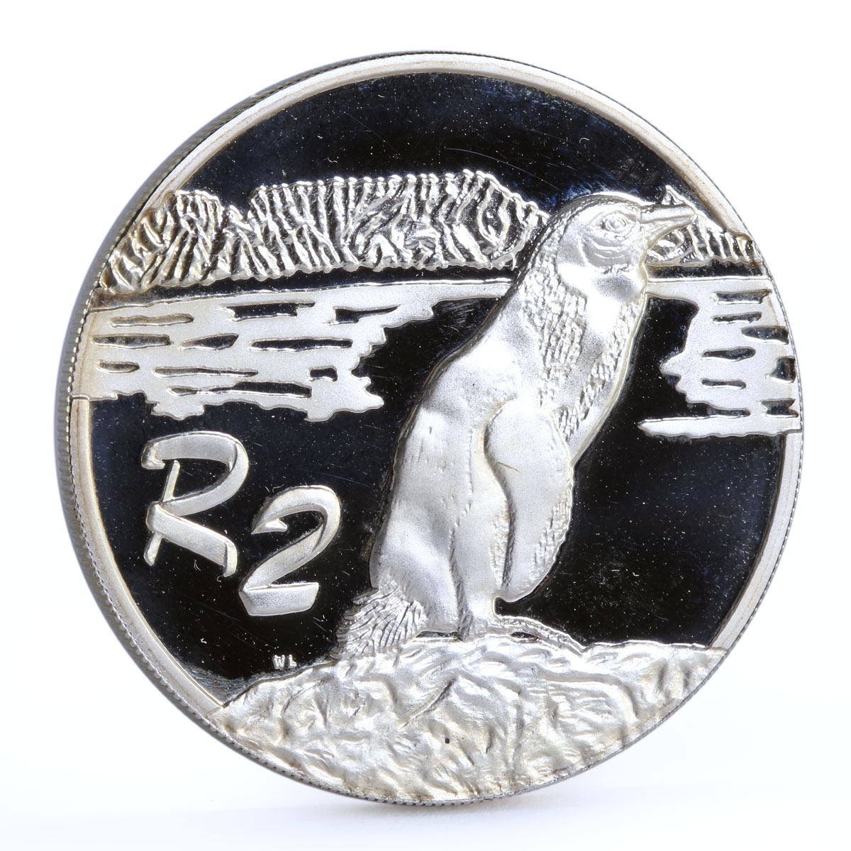 South Africa 2 rand Endangered Widlife Jackass Penguin Fauna silver coin 1998