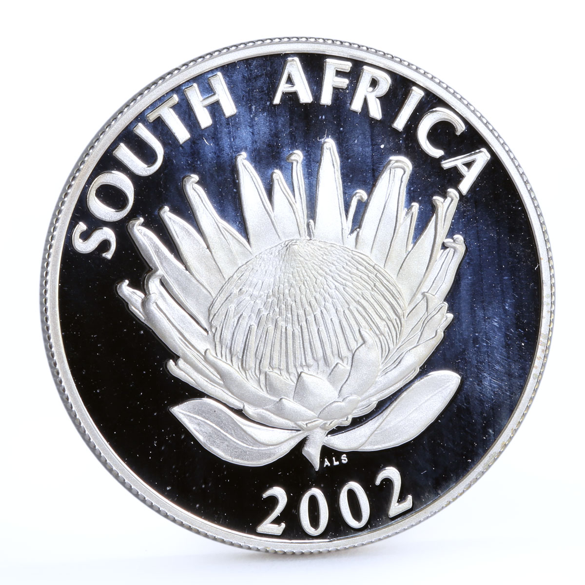 South Africa 1 rand National Soccer Team Football Bafana Bafana silver coin 2002