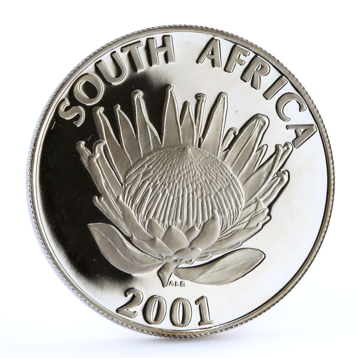 South Africa 1 rand National Tourism Industry Train Flower silver coin 2001