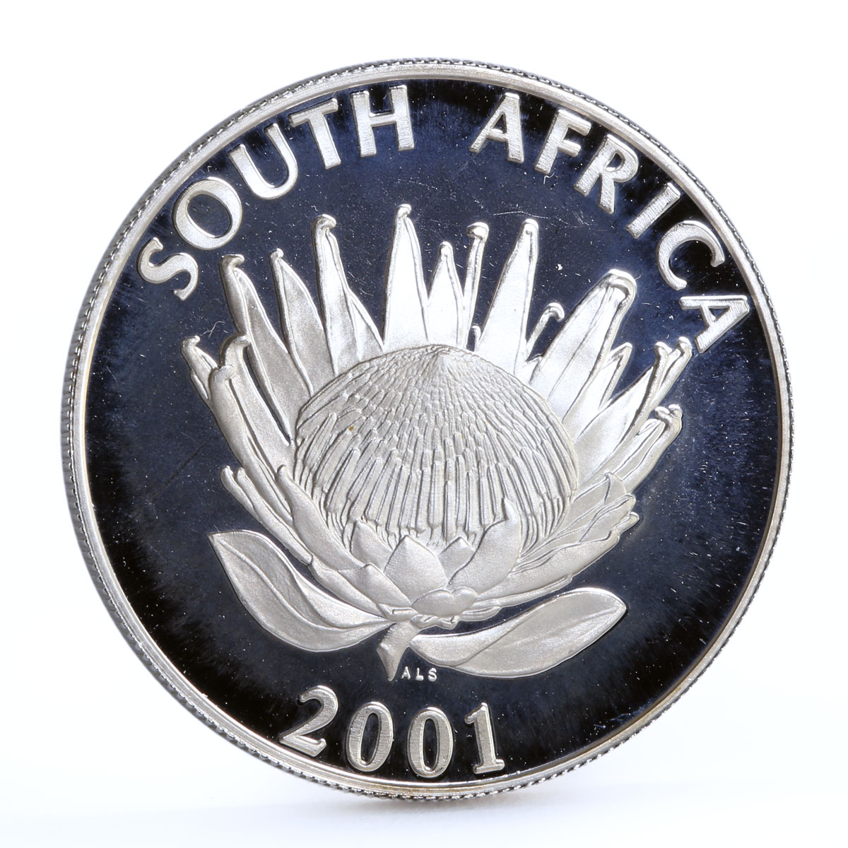 South Africa 1 rand National Tourism Industry Train Flower silver coin 2001