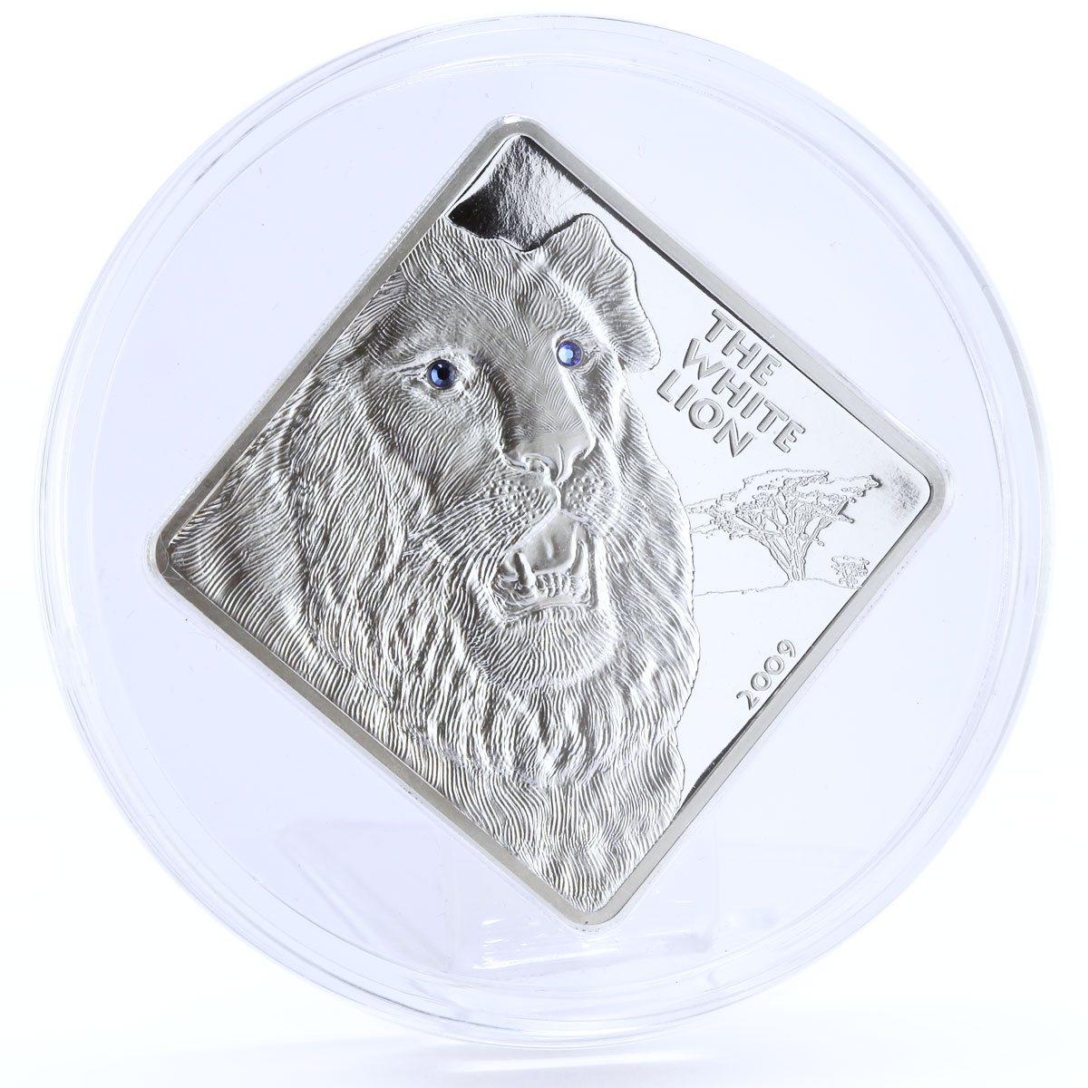 Malawi 50 kwacha African Wildlife White Lion Fauna proof silver coin 2009