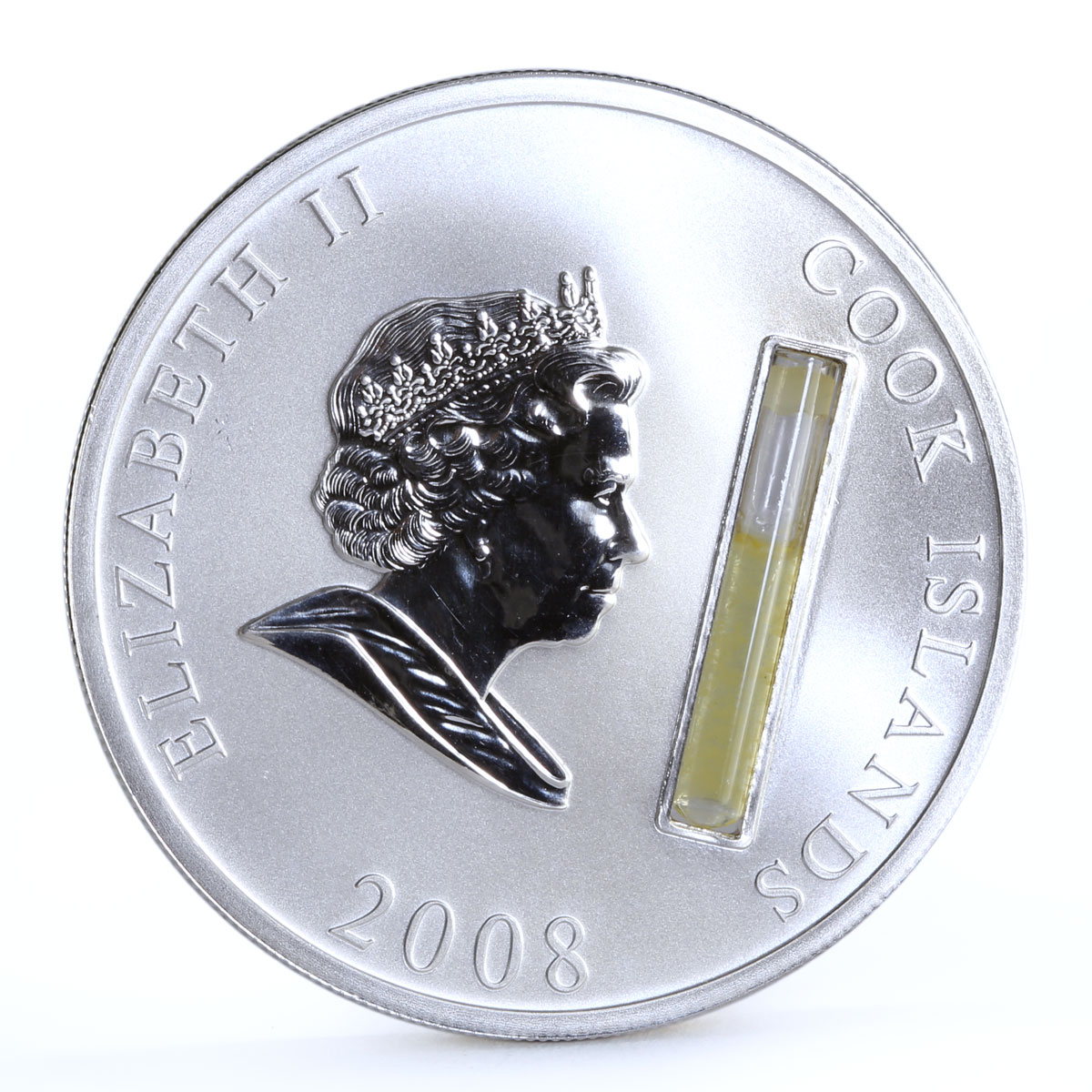 Cook Island 10 dollars Sir John Davidson Rockefeller Oil proof silver coin 2008