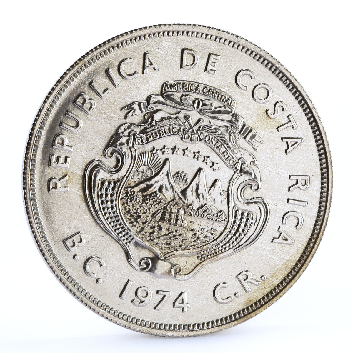 Costa Rica 100 colones Wildlife Conservation Manatee silver coin 1974