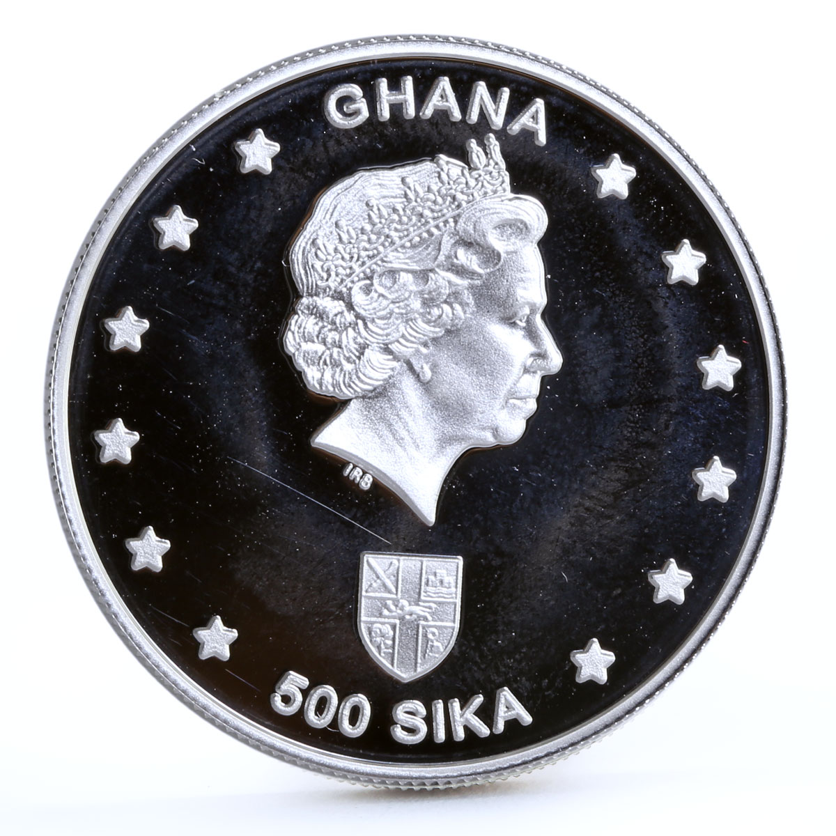 Ghana 500 sika Endangered Wildlife series African Elephant silver coin 2002