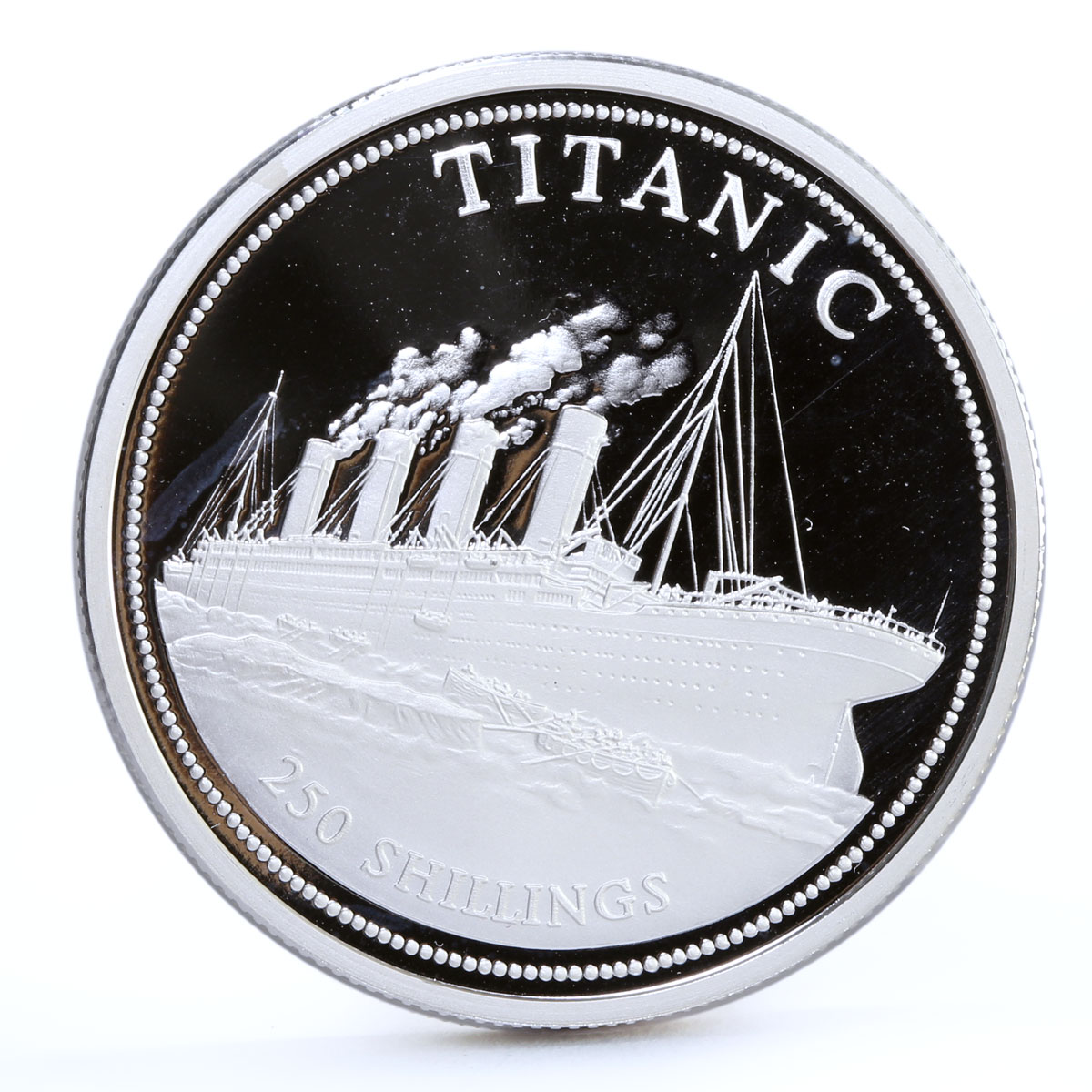 Somali 250 shillings Cruise Liner Titanic Ship Steamer proof silver coin 1999