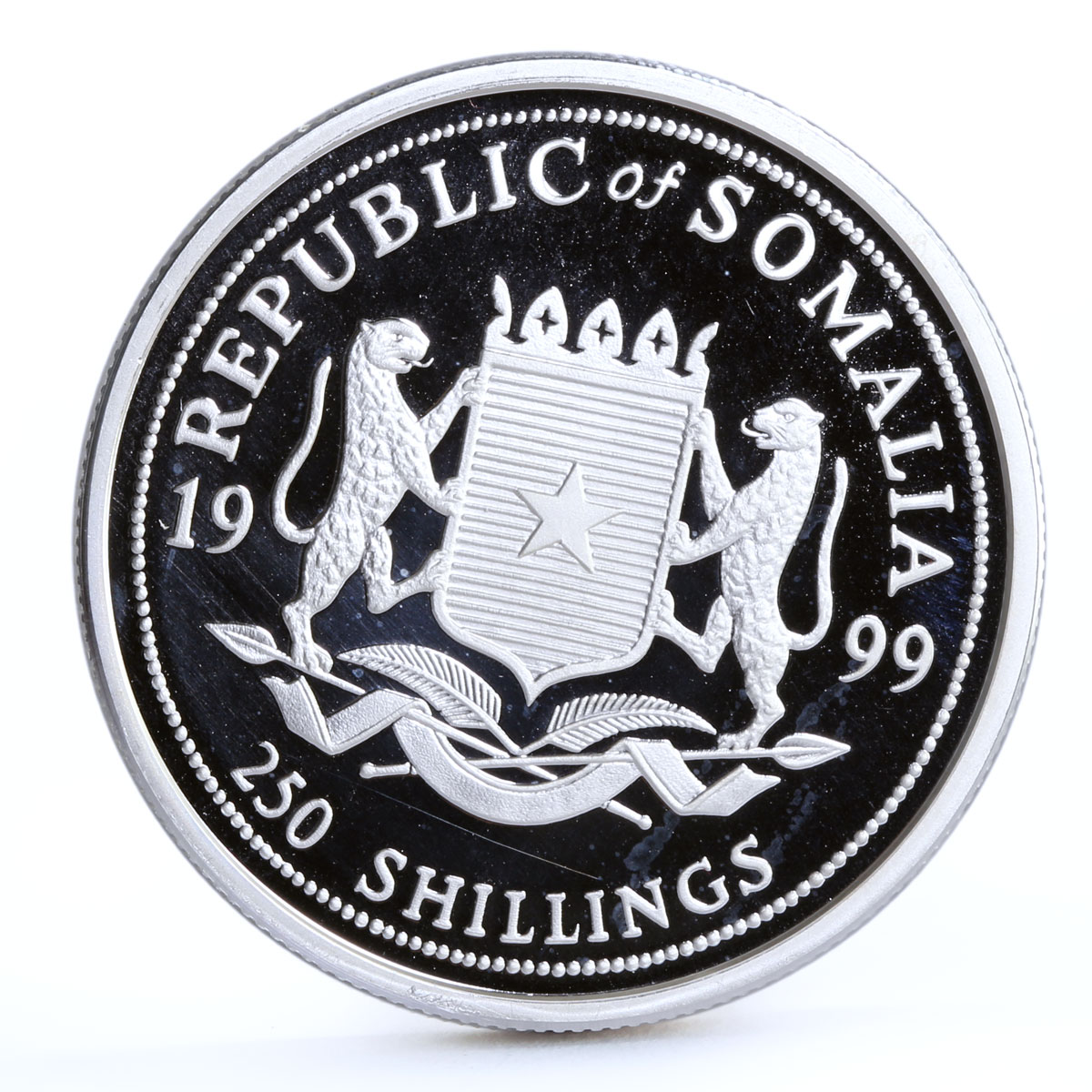 Somali 250 shillings Cruise Liner Titanic Ship Steamer proof silver coin 1999