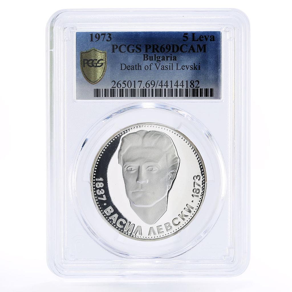 Bulgaria 5 leva Death of Revolutionary Vasil Levski PR69 PCGS silver coin 1973