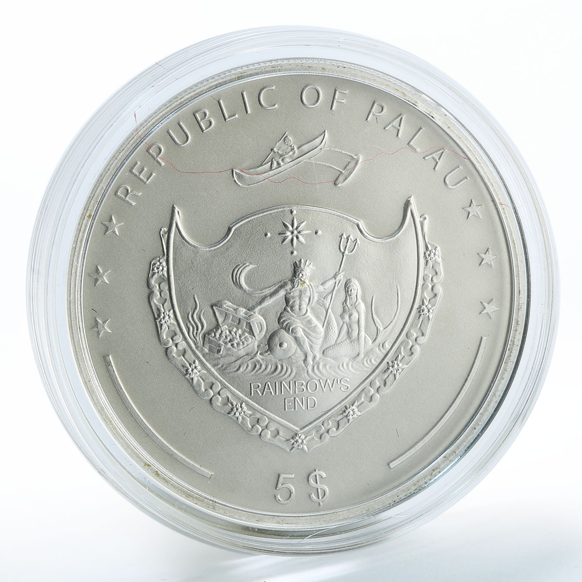 Palau 5 dollars Coconut Fragrance Scent of Paradise silver coin 2009
