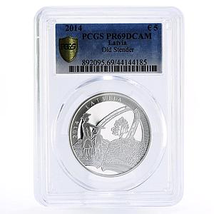 Latvia 5 euro Writer Gotthard Stender Literature PR69 PCGS silver coin 2014