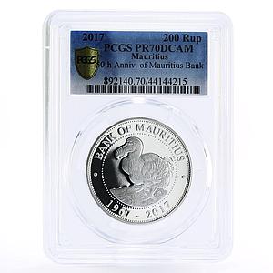 Mauritius 200 rupees National Bank Dodo Bird PR70 PCGS silver coin 2017