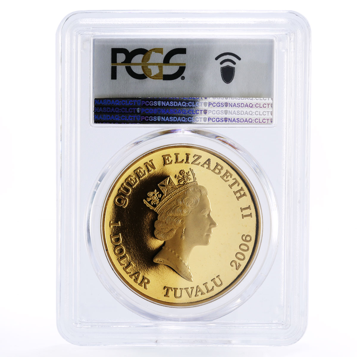 Tuvalu 1 dollar Aviation War Planes Fokker PR70 PCGS gilded silver coin 2006