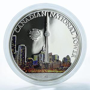 Palau 5 dollars World of Wonders Canadian Tower Architecture silver coin 2011