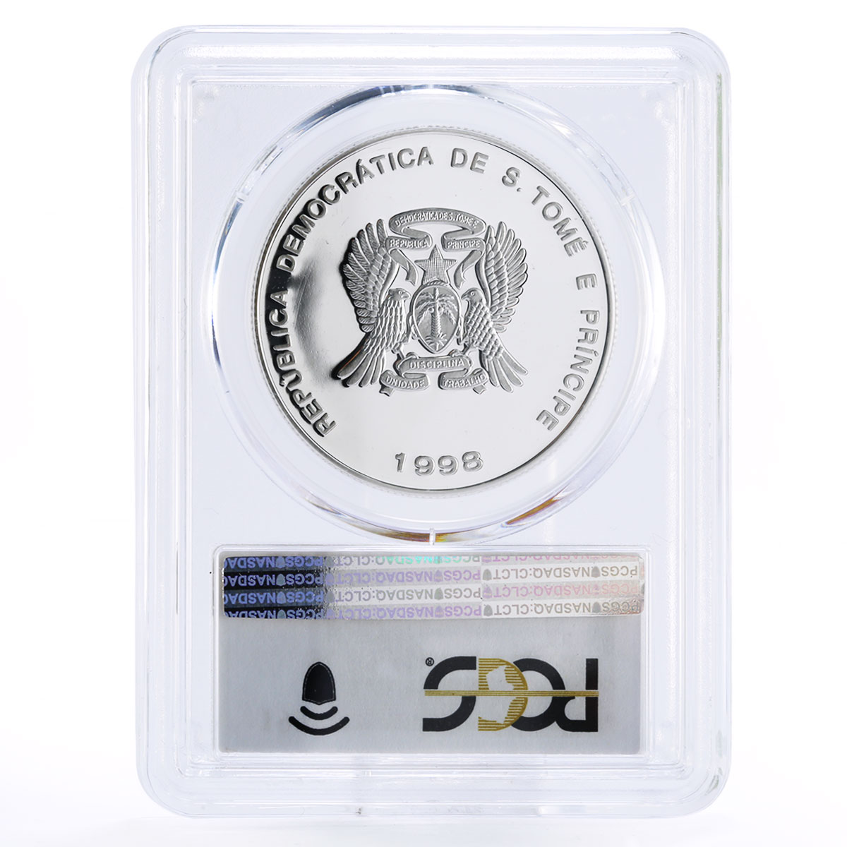 Sao Tome and Principe 10000 dobras European Union PR69 PCGS silver coin 1998