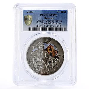 Belarus 20 rubles The Three Musketeers Aramis MS70 PCGS silver coin 2009