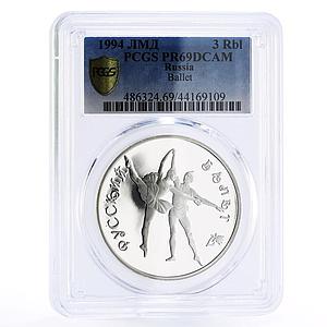 Russia 3 rubles Russian Ballet Ballerina PR69 PCGS proof silver coin 1994