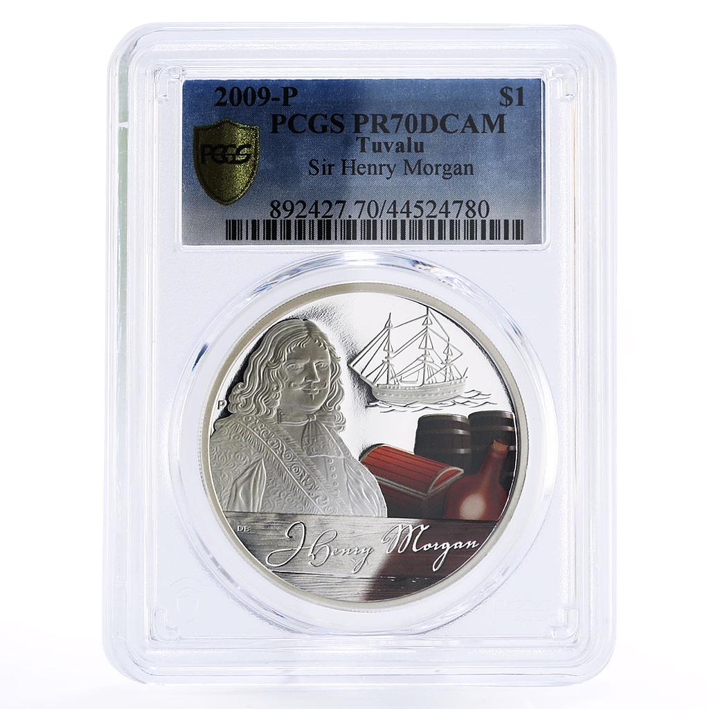 Tuvalu 1 dollar Welsh Privateer Sir Henry Morgan PR70 PCGS silver coin 2009