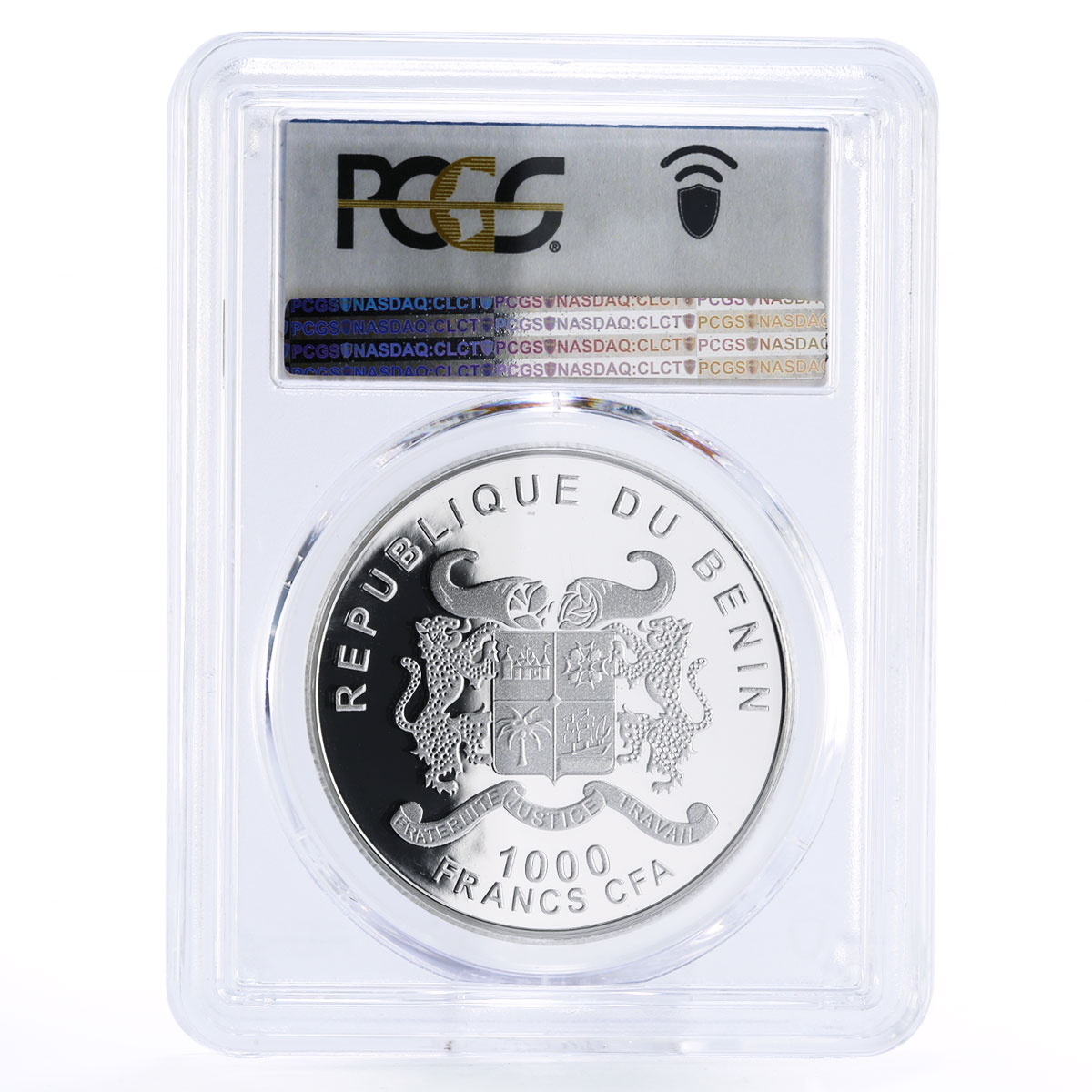 Benin 1000 francs Romantic Places London PR70 PCGS colored silver coin 2014