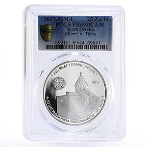 South Ossetia 25 zarin St Mary Church of Tigua PR69 PCGS silver coin 2017