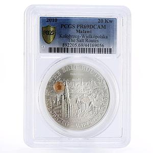 Malawi 20 kwacha Salt Routes Kolobrzeg Wielkopolska PR69 PCGS silver coin 2010