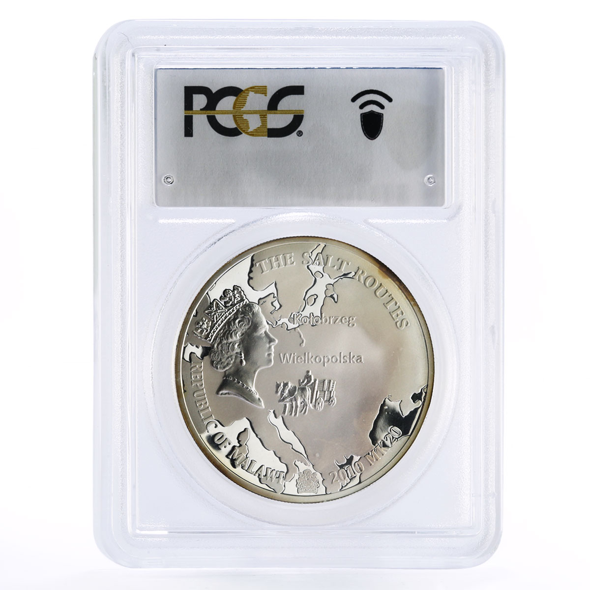 Malawi 20 kwacha Salt Routes Kolobrzeg Wielkopolska PR69 PCGS silver coin 2010