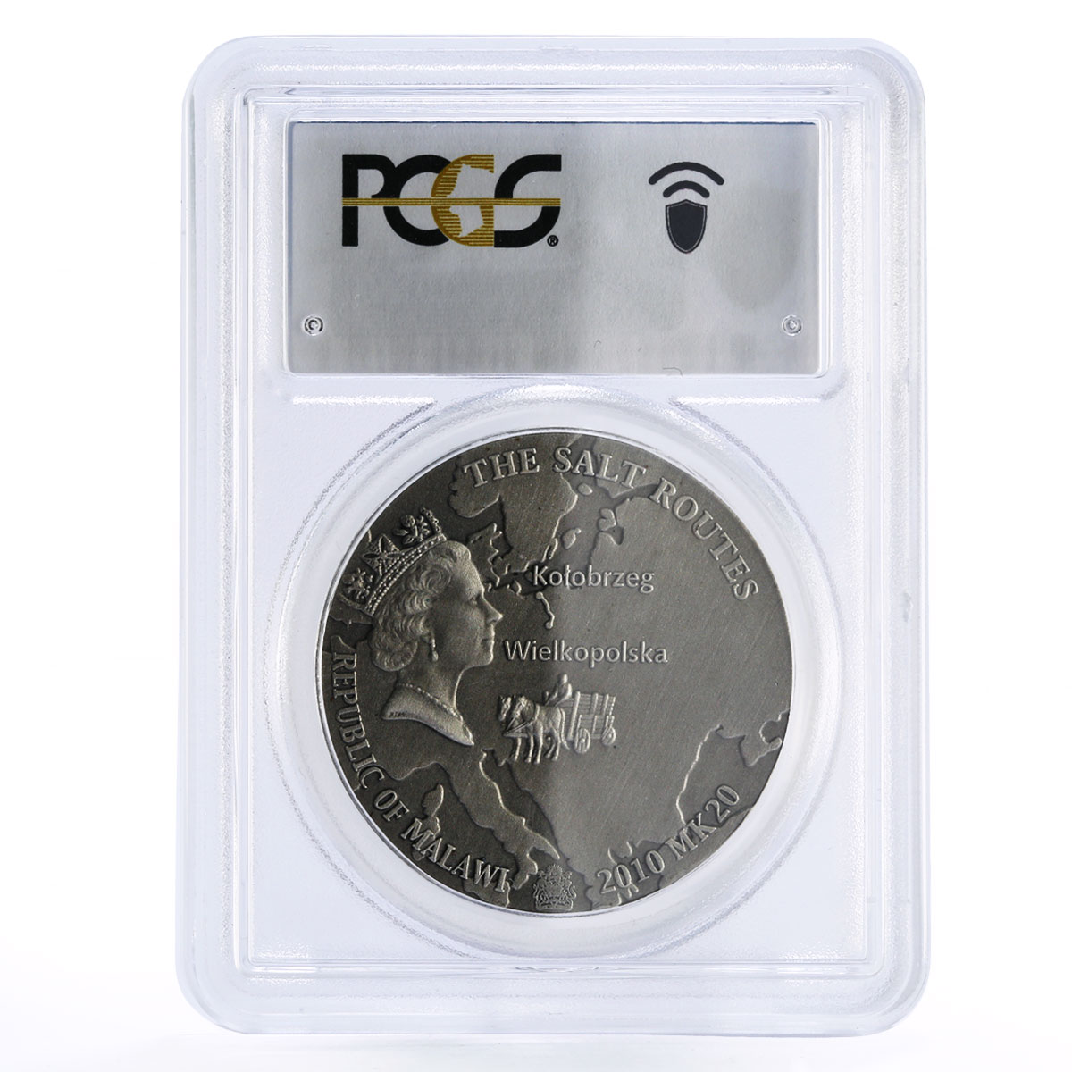 Malawi 20 kwacha Salt Routes Kolobrzeg Wielkopolska MS70 PCGS silver coin 2010