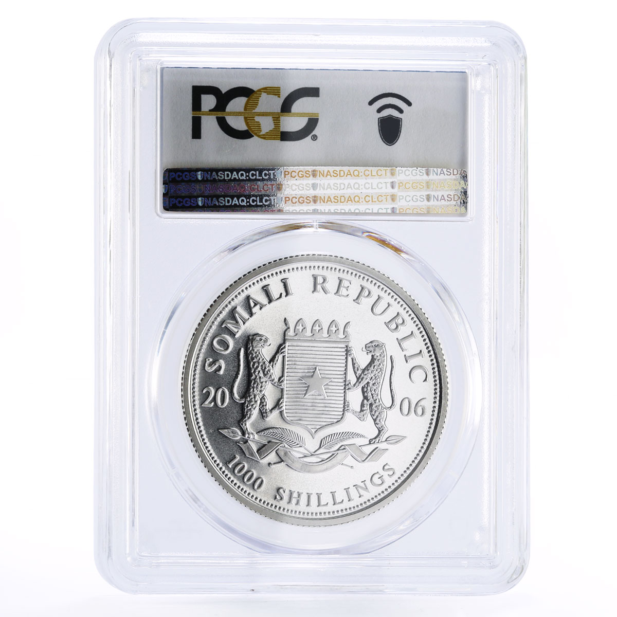 Somalia 1000 shillings African Wildlife Elephant MS69 PCGS silver coin 2006