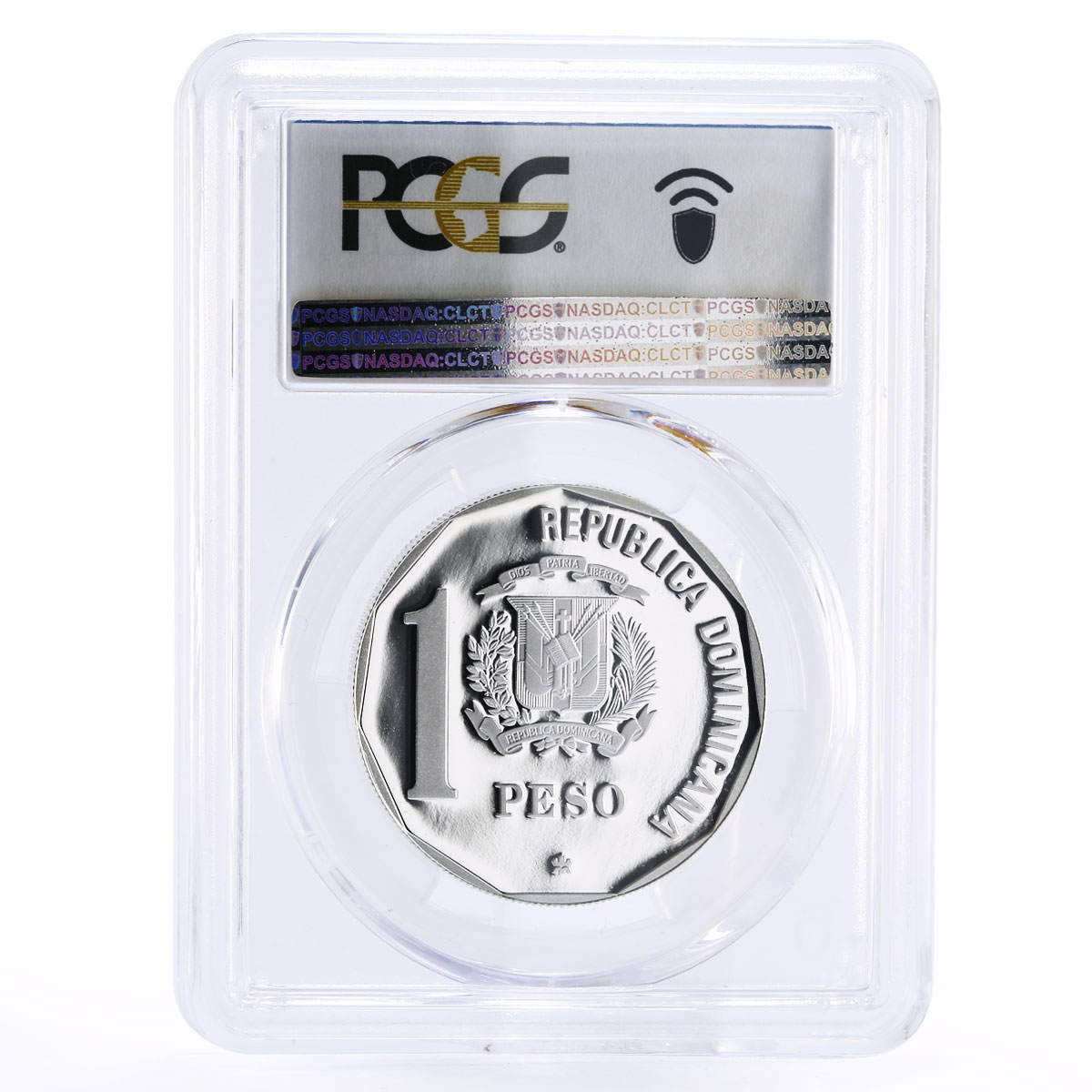 Dominican Republic 1 peso Seafaring Ship PR69 PCGS piedfort silver coin 1989