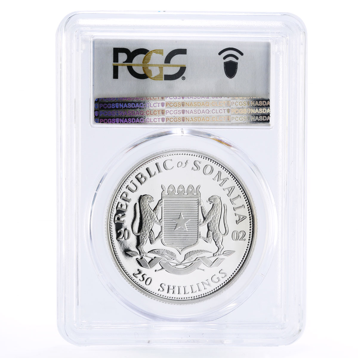 Somalia 250 shillings Legendary Battleship Bismarck PR69 PCGS silver coin 2002