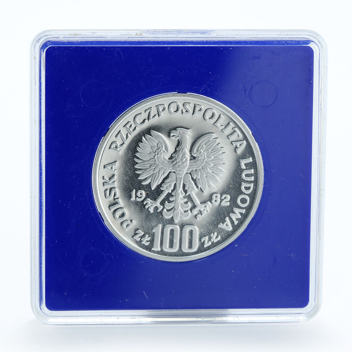 Poland 100 PLN Protection of environment White stork silver coin 1982