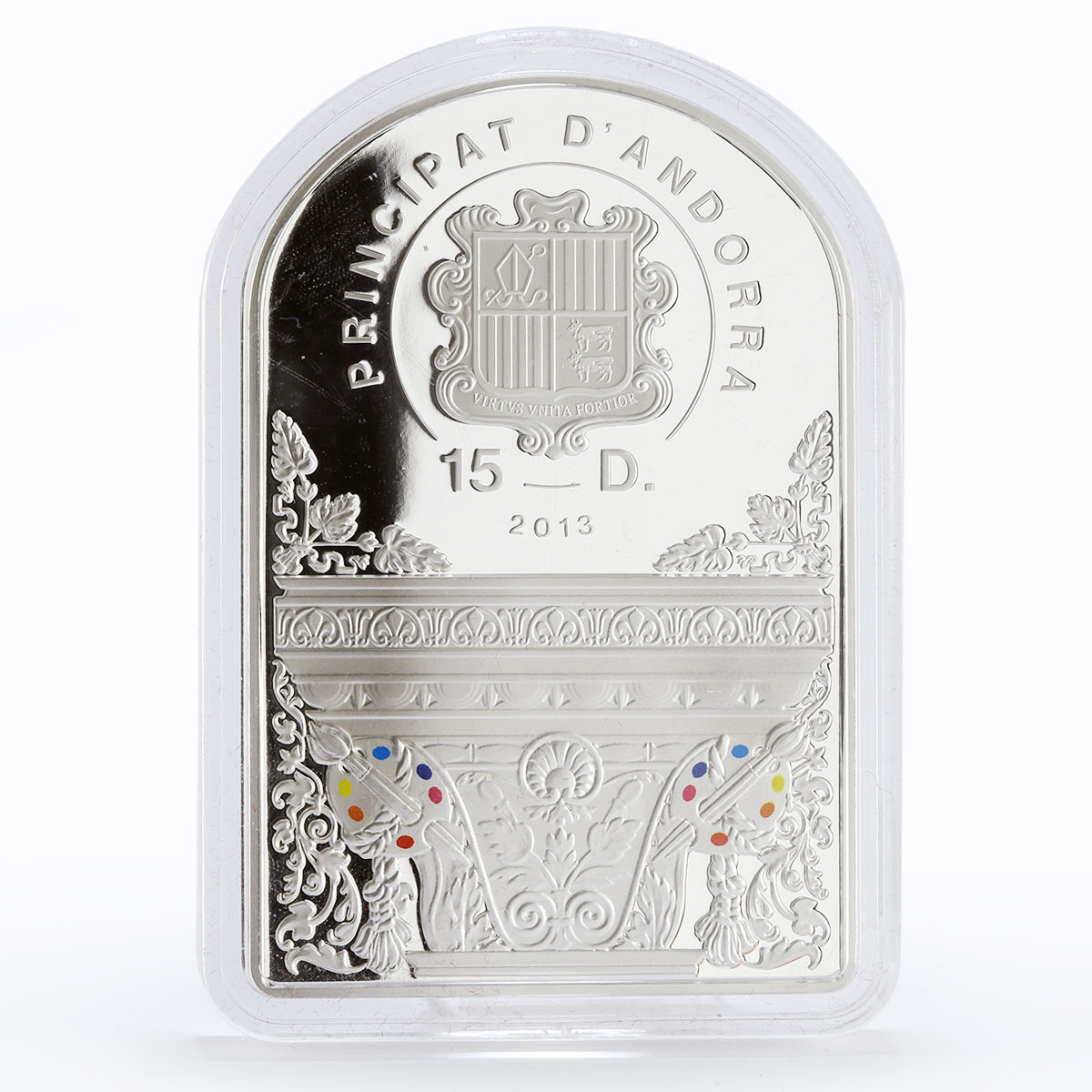 Andorra 15 diners Antonio da Correggio Adoration of the Child silver coin 2013