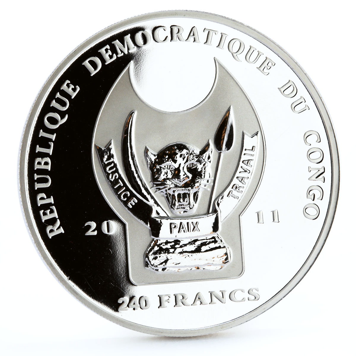 Congo 240 francs St. Petersburg Monuments The Admiralty Ships silver coin 2011