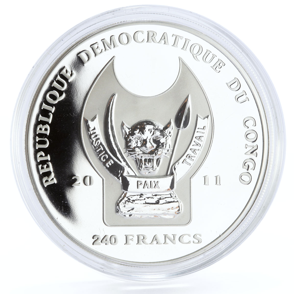 Congo 240 francs St. Petersburg Monuments The Admiralty Ships silver coin 2011