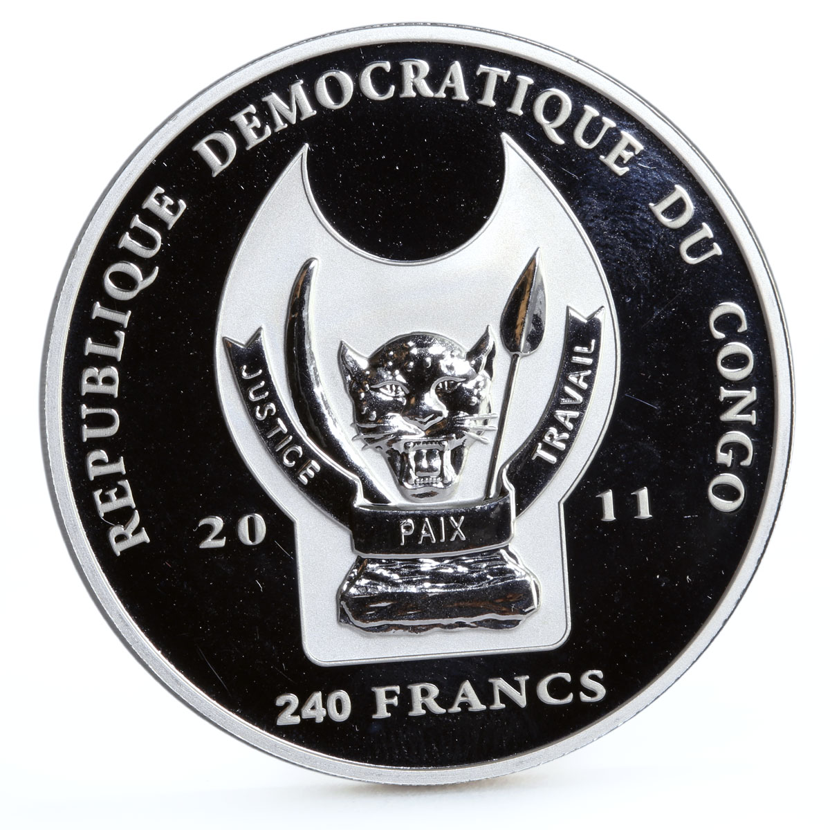 Congo 240 francs St. Petersburg Monuments The Admiralty Ships silver coin 2011