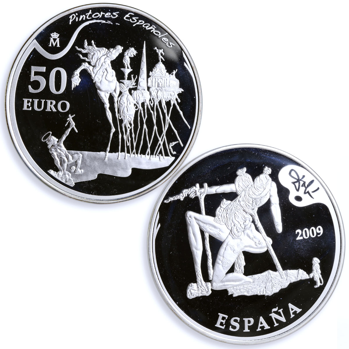 Spain set of 4 coins Spanish Painters Salvador Dali Art proof silver coins 2009