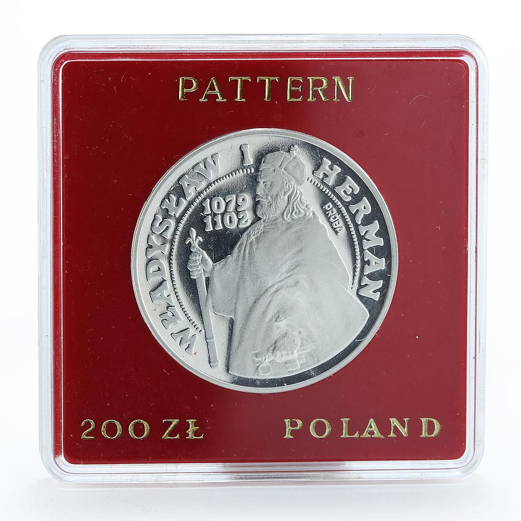 Poland 200 zlotych King Wladyslaw the First Herman proba proof silver coin 1981