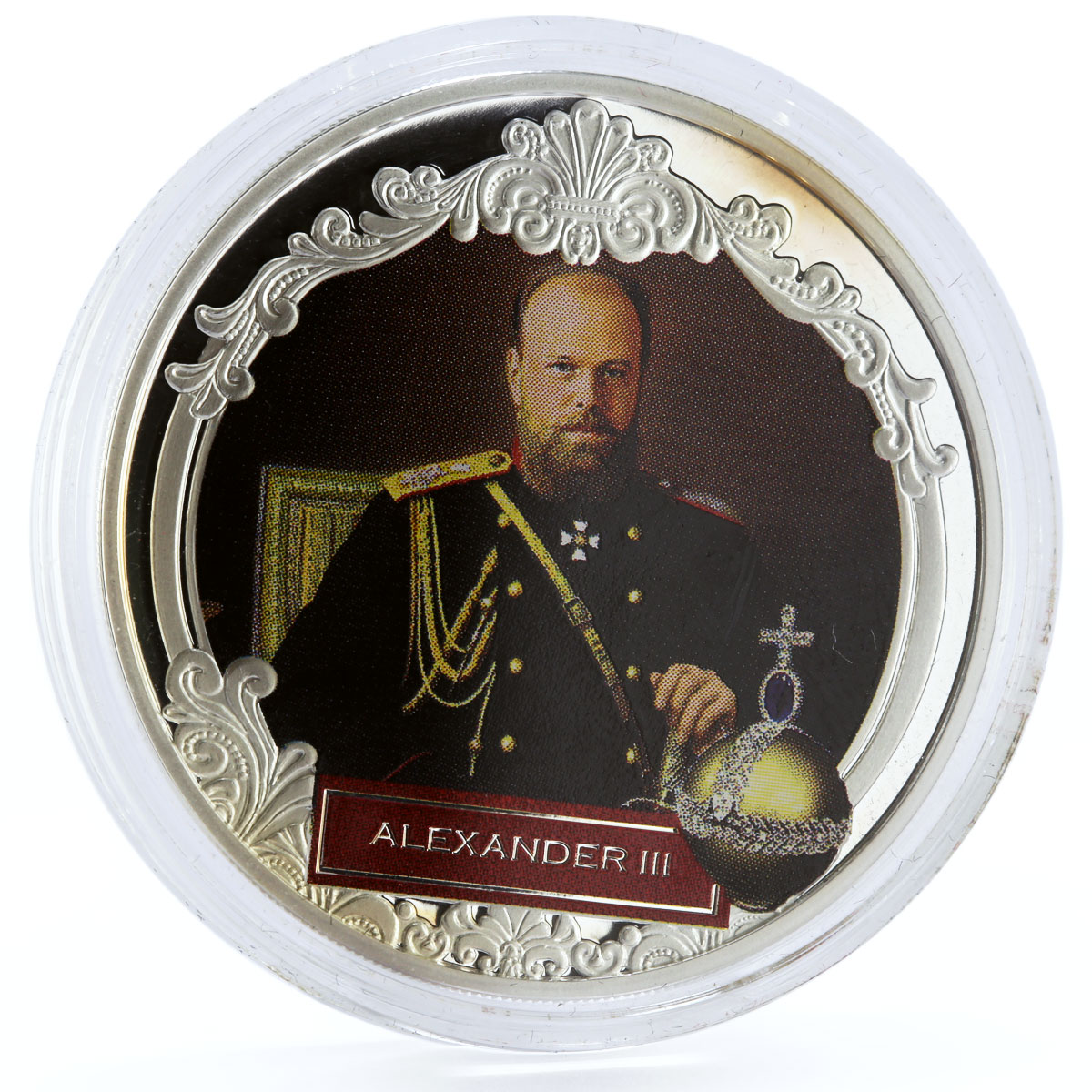 Fiji set of 3 coins Romanov Dynasty Alexander III proof colored silver 2012