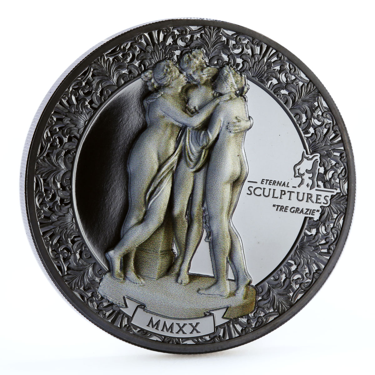 Palau 10 dollars Eternal Sculptures Tre Grazie Three Graces Art silver coin 2020