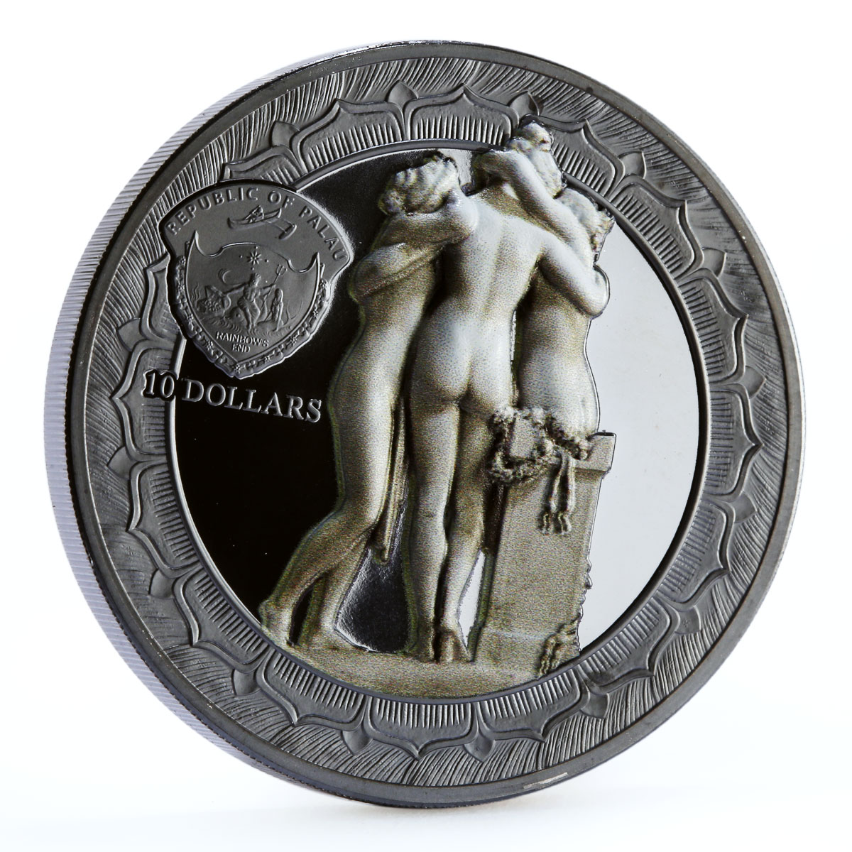 Palau 10 dollars Eternal Sculptures Tre Grazie Three Graces Art silver coin 2020