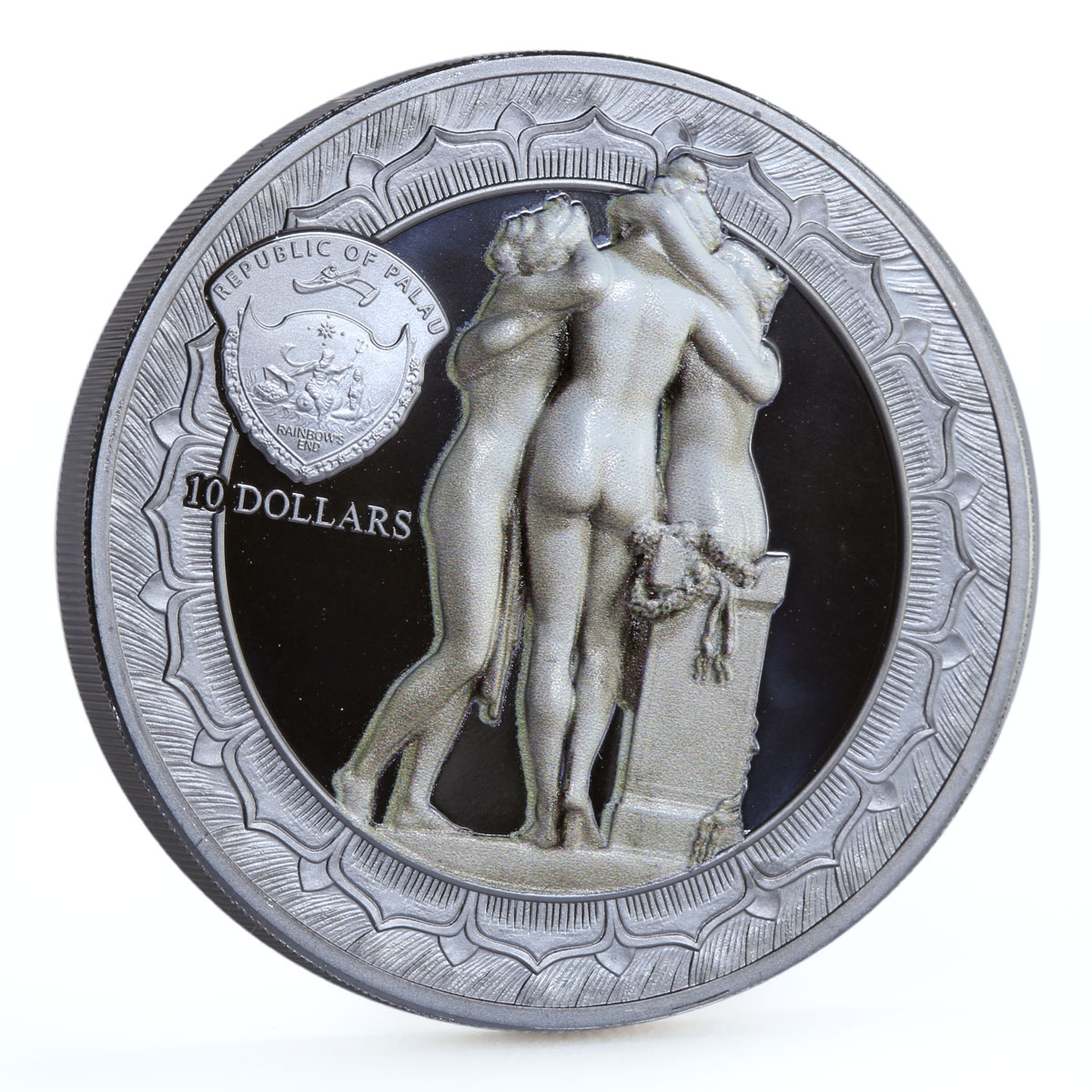 Palau 10 dollars Eternal Sculptures Tre Grazie Three Graces Art silver coin 2020