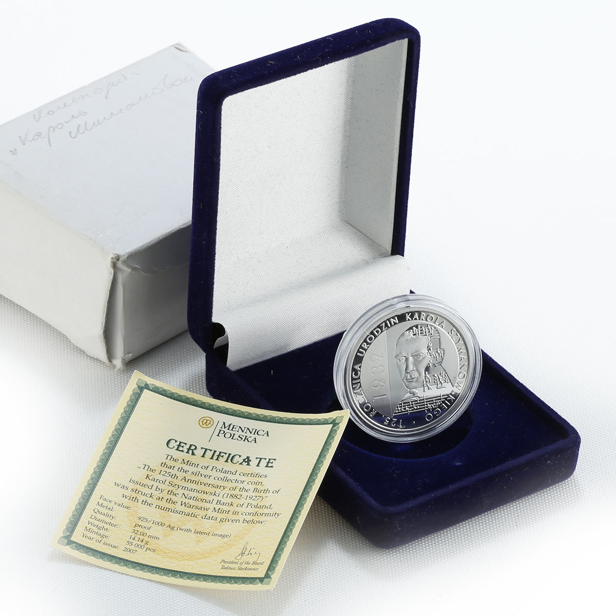 Poland, 10 PLN, 125th Karol Szymanowski, Musician, silver proof coin, 2007