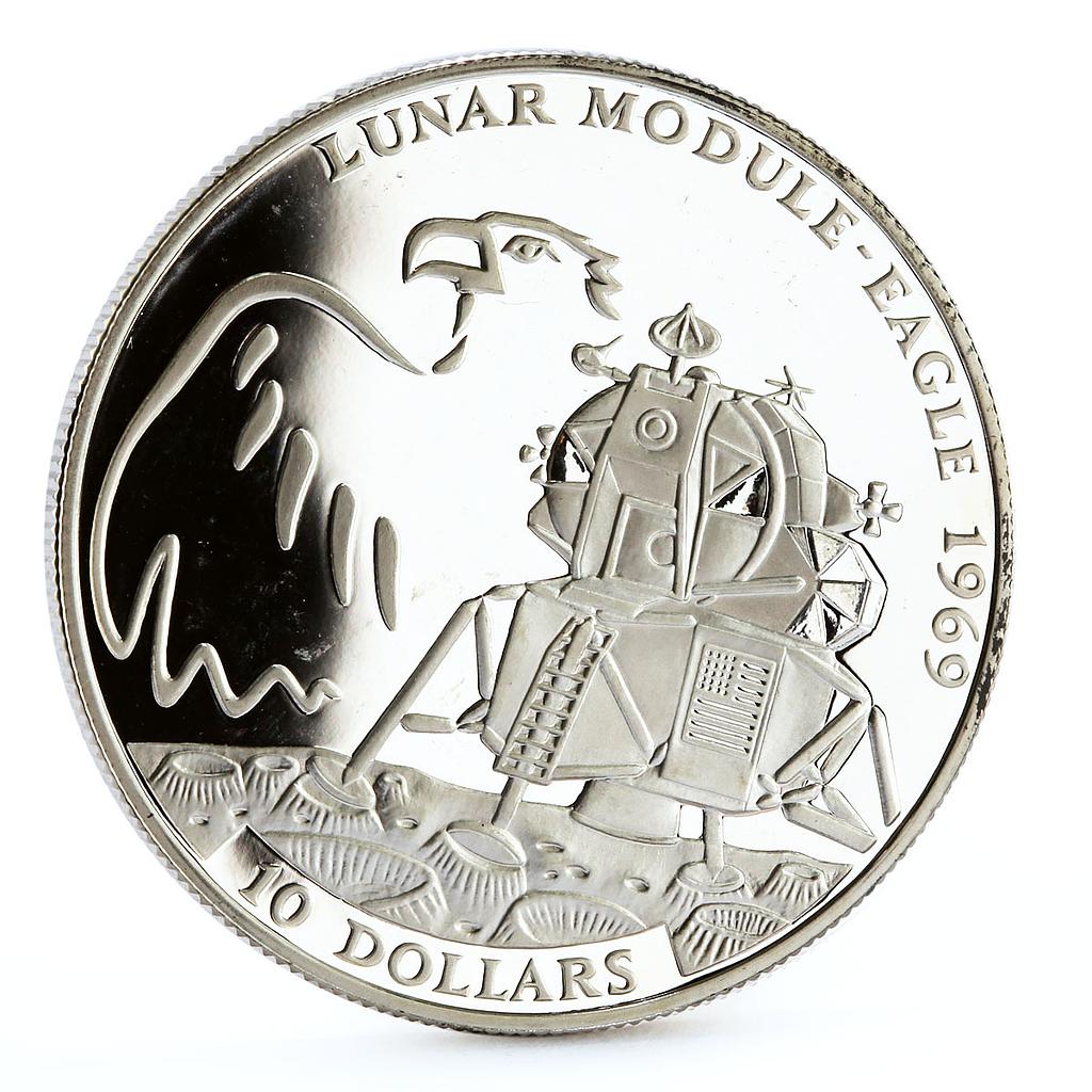 Fiji 10 dollars Lunar Module Eagle Space Cosmos System silver coin 1994