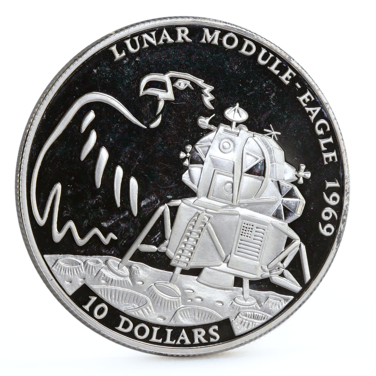 Fiji 10 dollars Lunar Module Eagle Space Cosmos System silver coin 1994