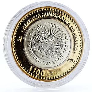 Mexico 100 pesos Numismatic Heritage South Railway bimetal coin 2012