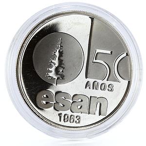 Peru 1 sol 50th Anniversary of ESAN University Tree Emblem silver coin 2014