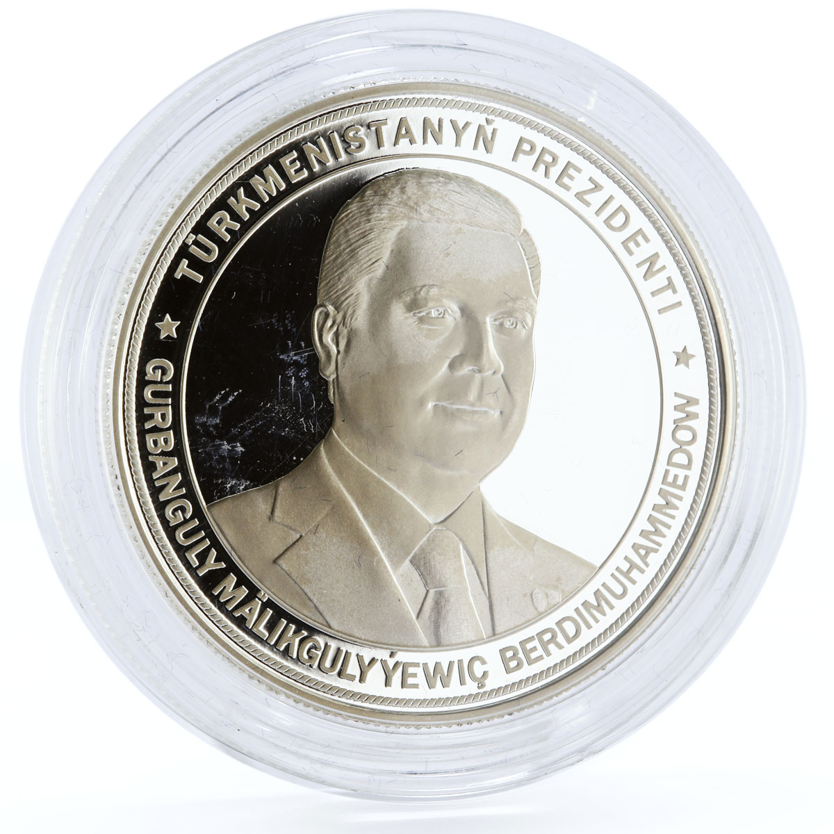 Turkmenistan 1000 manat President Gurbanguly Berdimukhammedov silver coin 2007