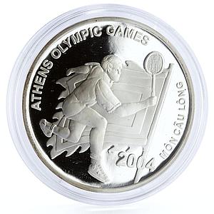 Vietnam 100 dong Athens Olympic Games series Tennisist proof silver coin 2004
