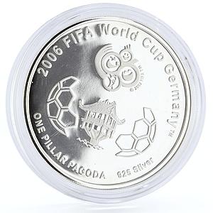 Vietnam 10000 dong Football World Cup in Germany Pagoda proof silver coin 2006