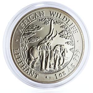 Zambia 5000 kwacha African Wildlife series Elephant silver coin 2003